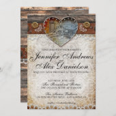 バーンカントリー素朴ウェディング招待状 招待状 (正面/裏面)