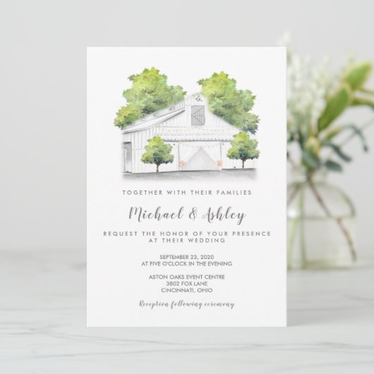 バーンカ素朴ントリーウエディング招待状 招待状 (スタンド正面)