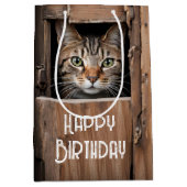 バーンキャット誕生日 ミディアムペーパーバッグ (正面)