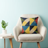 バーンキルトウッドジオメト絵を描リ装飾用クッション クッション (椅子)