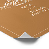 バーンゴールデン素朴ロッド秋の結婚式ウェルカム ポスター (角)