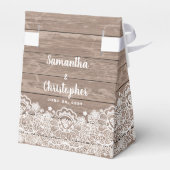 バーンシック素朴ブラウンウッドホワイトレース結婚ズ フェイバーボックス (裏面サイド)