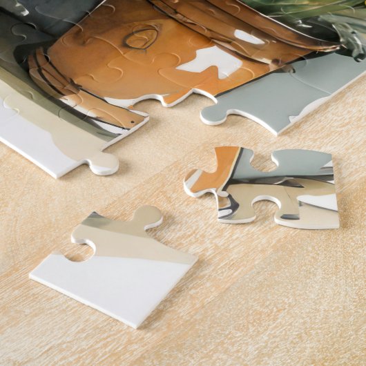 バーンシャンデリアアンドファームビューフローラウォーター色 ジグソーパズル (側面)