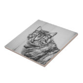 バーンスキャット白黒動物陶磁器タイル タイル (側面)