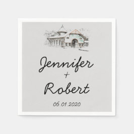 バーンスケッチ結婚ズナプキン スタンダードカクテルナプキン