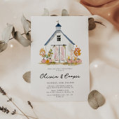 バーンスタイル素朴ファームハウスリハーサルディナー 招待状