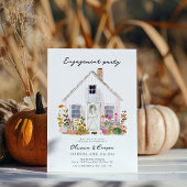 バーンスタイル素朴ファームハウス婚約パーティ 招待状