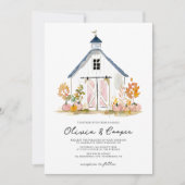 バーンスタイル素朴ファームハ結婚ウス 招待状 (正面)