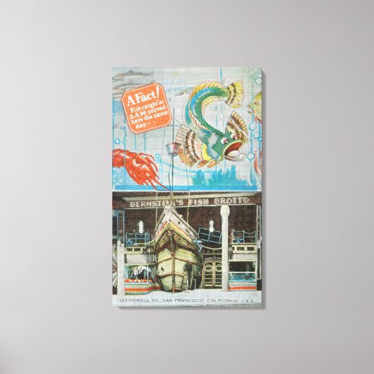 バーンスタインの魚と魚の群れの見解 キャンバスプリント (正面)