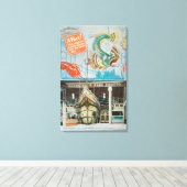 バーンスタインの魚と魚の群れの見解 キャンバスプリント (インサイチュ (ウッドフロア))