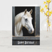 バーンスタブルに白い馬 カード (黄色い花)