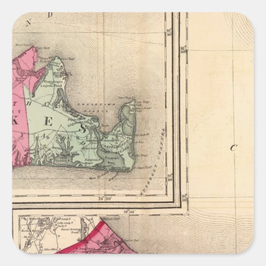 バーンスタブル、デュークス、ナンタケット郡 スクエアシール (正面)