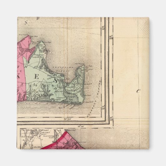 バーンスタブル、デュークス、ナンタケット郡 マグネット (正面)