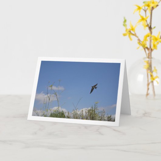 バーンスワローカントリーポートレート カード (黄色い花)