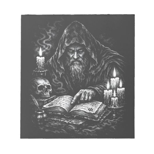 バーンズインヘルによる「魔道士の古儀式書研究」 ノートパッド (正面)