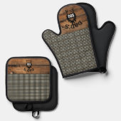 バーンズチェックオリジナルスコットランドタータンチェック 鍋つかみ&鍋敷きセット (正面/裏面)