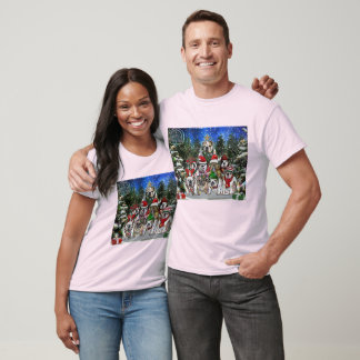 バーンズバンチクリスマスイングリッシュブルドッグツリー Tシャツ