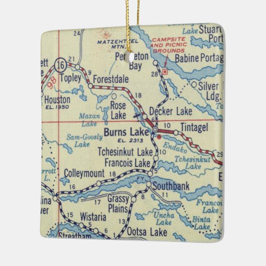 バーンズレイクBCヴィンテージマップ セラミックオーナメント (左)