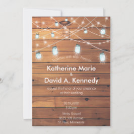 バーンズ結婚ウォールメイソンジャールストリングライト 招待状