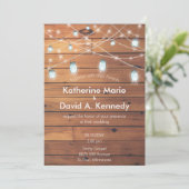 バーンズ結婚ウォールメイソンジャールストリングライト 招待状 (スタンド正面)