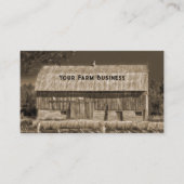 バーンセピアブラウンヴィンテージカントリー素朴ファーム 名刺 (正面)