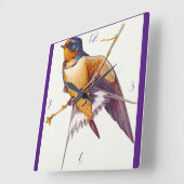 「バーンツバメ」 スクエア壁時計 (傾斜)