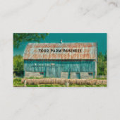 バーンティール（緑がかった色）ヴィンテージカントリー素朴ファーム 名刺 (正面)