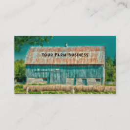 バーンティール（緑がかった色）ヴィンテージカントリー素朴ファーム 名刺