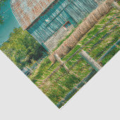 バーンティール（緑がかった色）ヴィンテージカントリー素朴ファーム 薄葉紙 (詳細)