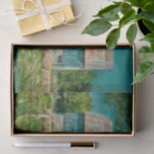 バーンティール（緑がかった色）ヴィンテージカントリー素朴ファーム 薄葉紙 (ギフト)