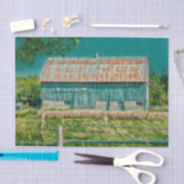 バーンティール（緑がかった色）ヴィンテージカントリー素朴ファーム 薄葉紙 (クラフト)