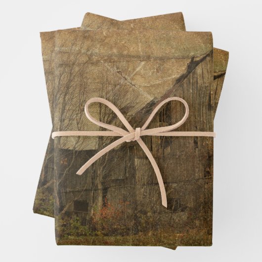 バーンテクスグランジチャセピアヴィンテージカントリー素朴 ラッピングペーパーシート (インサイチュ)