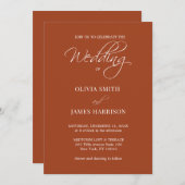 バーントオモダンレンジ秋シンプル結婚式招待状 招待状 (正面/裏面)