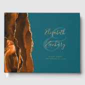 バーントオモダンレンジ金ゴールドアゲートティール（緑がかった色） ゲストブック (正面)