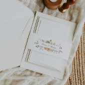 バーントオレンジとセージ緑のフローラ園 招待状ベリーバンド