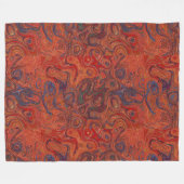 バーントオレンジの火石1 フリースブランケット (正面(横))