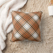 バーントオレンジアンドブラウンプレイド秋装飾用クッション クッション (ブランケット)