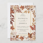 バーントオレンジオ素朴ータム結婚式招待状 招待状 (正面)