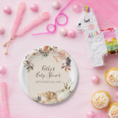 バーントオレンジカボチャ素朴フローラパーティー紙 ペーパープレート (パーティー)