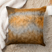 バーントオレンジグレイグランジスクラッチ抽象芸術 クッション (ブランケット)