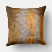 バーントオレンジグレイグランジスクラッチ抽象芸術 クッション (裏面)