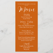 バーントオレンジシンプルスタイル結婚ズディナー メニュー (正面)