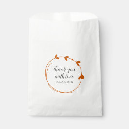 バーントオレンジシンプルハートリース結婚ズ フェイバーバッグ