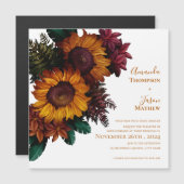 バーントオレンジセージ緑フローラ結婚式招待状 (正面/裏面)