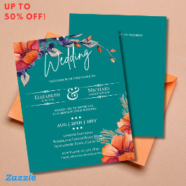 バーントオレンジティール(緑がかった色)結婚フローラ素朴