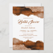 バーントオレンジテラコッタアガテマーブルブライダルシャワー 招待状 (正面)
