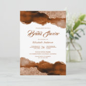 バーントオレンジテラコッタアガテマーブルブライダルシャワー 招待状 (スタンド正面)