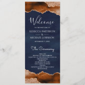 バーントオレンジテラコッタアゲートマーブルネイビー結婚ズ プログラム (正面)