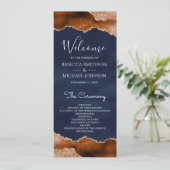 バーントオレンジテラコッタアゲートマーブルネイビー結婚ズ プログラム (スタンド正面)