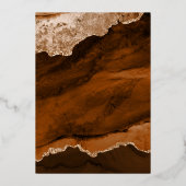 バーントオレンジテラコッタアゲートマーブル結婚ズ金ゴールド 箔招待状 (裏面)